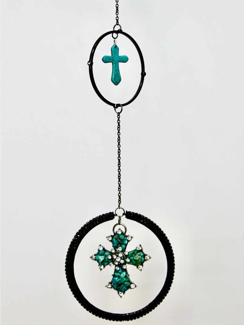 Women's Turquoise Cross Pendant Necklace - Unbranded